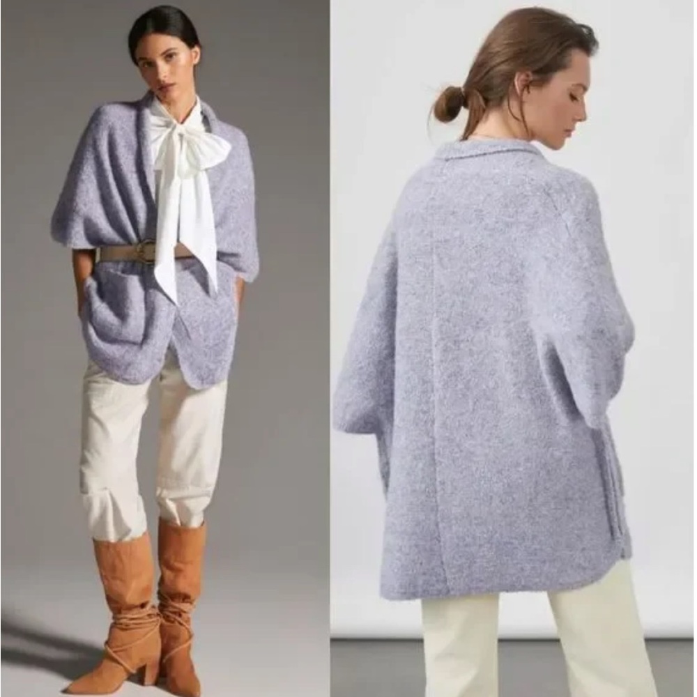 Anthropologie Boucle Knit Kimono Sweater Cardigan Oversized Cocoon ONE Size NEW